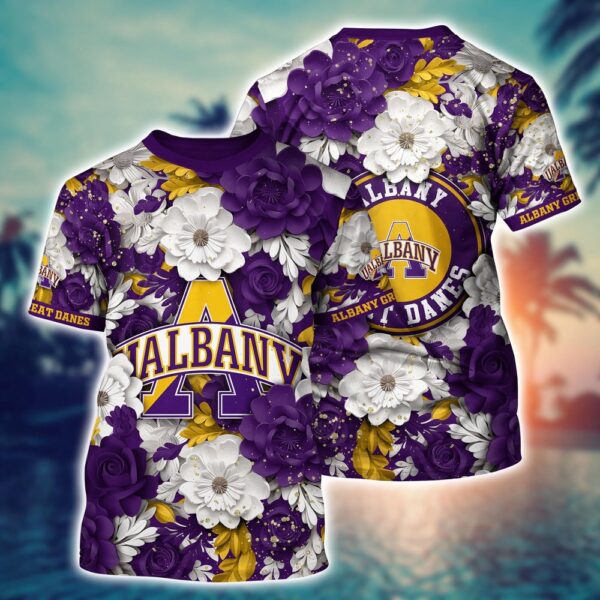 NCAA Albany Great Danes 3D T-Shirt Elegance In Style For Sports Fans