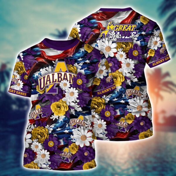 NCAA Albany Great Danes 3D T-Shirt Signature Bliss For Fans