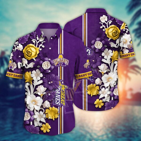 NCAA Albany Great Danes Hawaiian Shirt Breeze Through Glory For Sports Fans