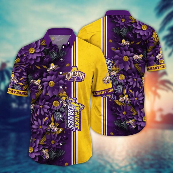 NCAA Albany Great Danes Hawaiian Shirt Victory Vibes Aloha Twist For Fans