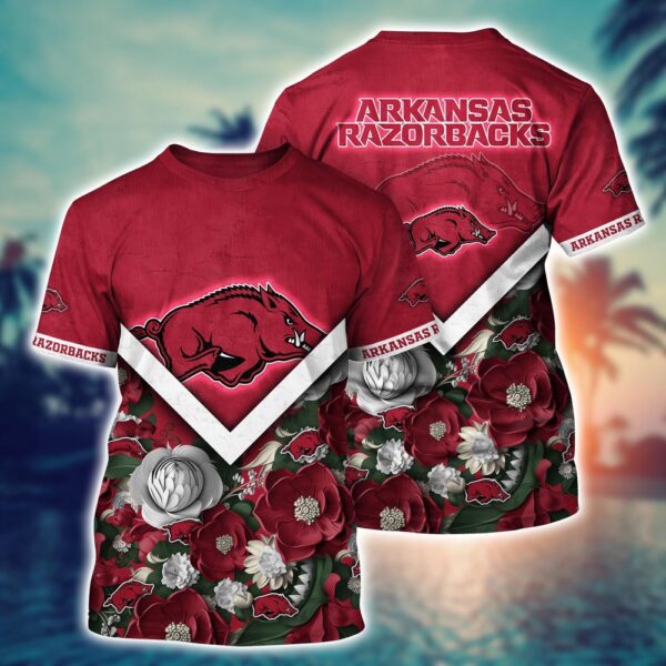 NCAA Arkansas Razorbacks 3D T-Shirt Signature Elegance Threads For Sports Fans