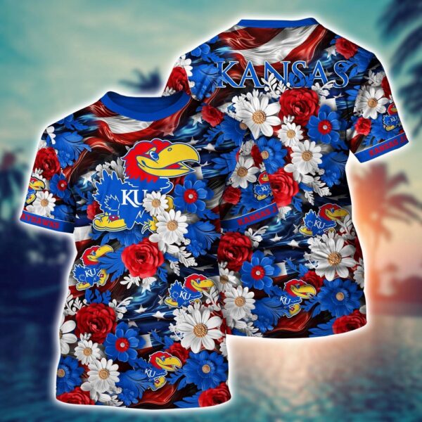 NCAA Kansas Jayhawks 3D T-Shirt Fashionable Glamour For Fans