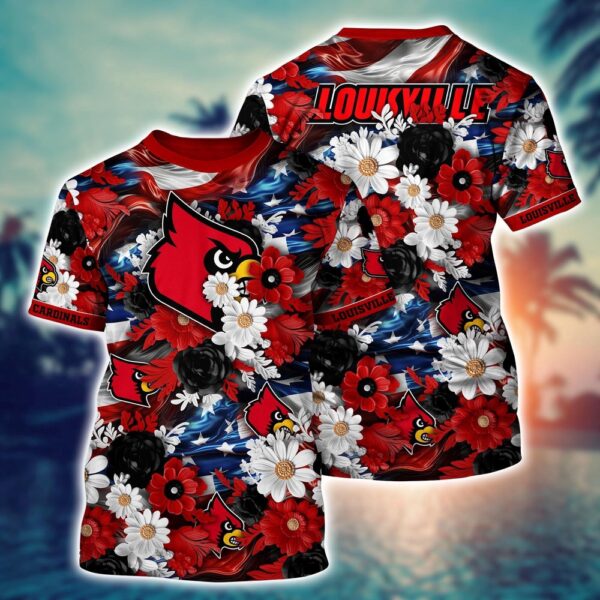 NCAA Louisville Cardinals 3D T-Shirt Fashionable Glamour For Fans