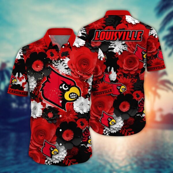 NCAA Louisville Cardinals Hawaiian Shirt Tropic Tunes For Fans