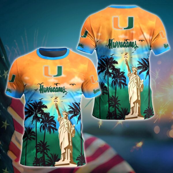 NCAA Miami Hurricanes 3D T-Shirt Tee Parade For Fans