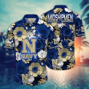 NCAA Navy Midshipmen Hawaiian Shirt…