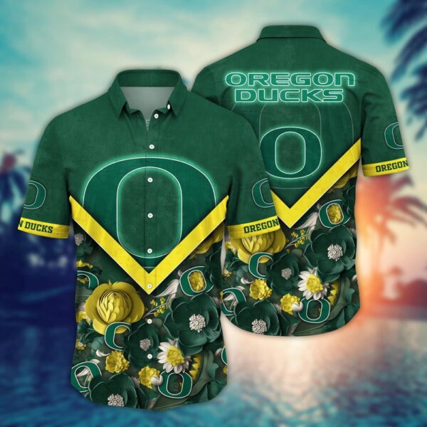 NCAA Oregon Ducks Hawaiian Shirt Blossom Blaze For Fans