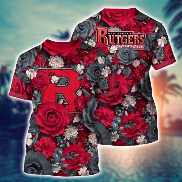 NCAA Rutgers Scarlet Knights 3D T-Shirt Sleek Layers Of Bliss For Sports Fans