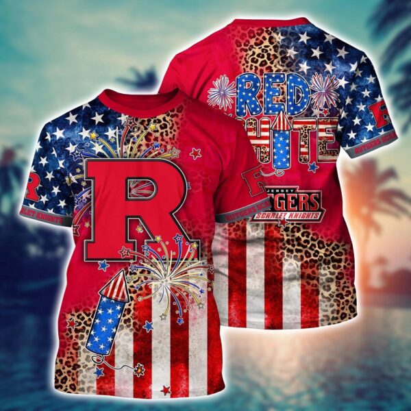 NCAA Rutgers Scarlet Knights 3D T-Shirt Vogue Bliss For Fans