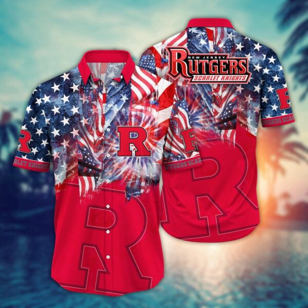 NCAA Rutgers Scarlet Knights Hawaiian Shirt Marching Band Bloom Gift For Fans