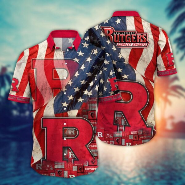 NCAA Rutgers Scarlet Knights Hawaiian Shirt Serenade In Style For Sports Fans