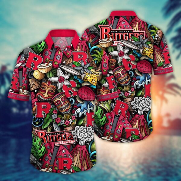 NCAA Rutgers Scarlet Knights Hawaiian Shirt Sizzling Spirit Gift For Fans