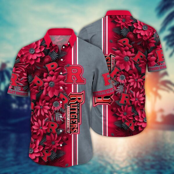 NCAA Rutgers Scarlet Knights Hawaiian Shirt Victory Vibes Aloha Twist For Fans