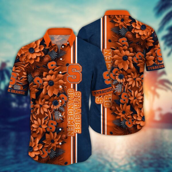 NCAA Syracuse Orange Hawaiian Shirt Paradise Found For Fans