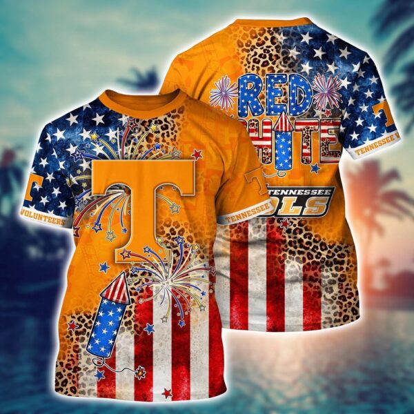 NCAA Tennessee Volunteers 3D T-Shirt Sleek Layers Elegance For Fans