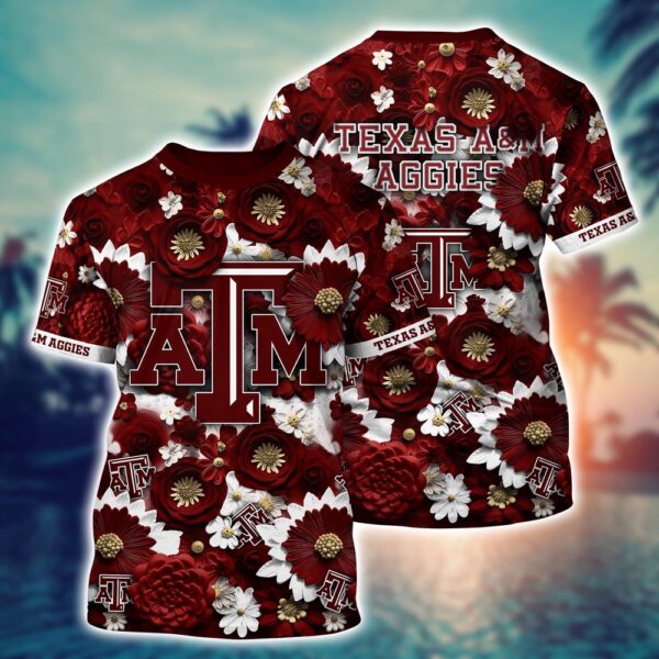 NCAA Texas A&ampM Aggies 3D T-Shirt Elegance in Motion For Sports Fans