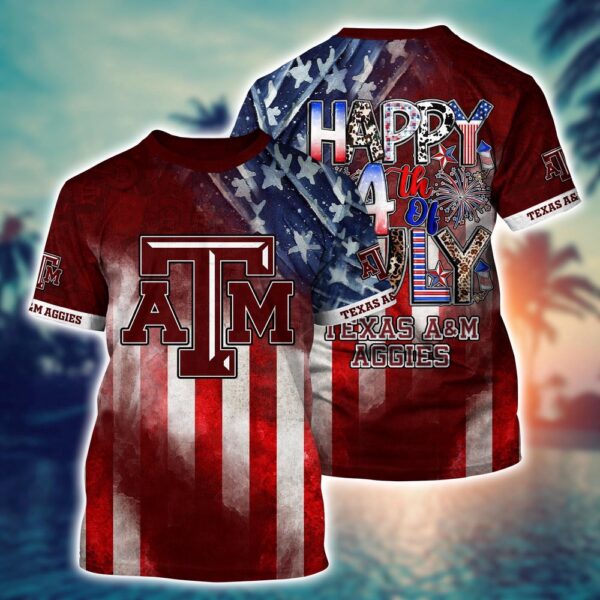 NCAA Texas A&ampM Aggies 3D T-Shirt Sporty Bliss For Fans