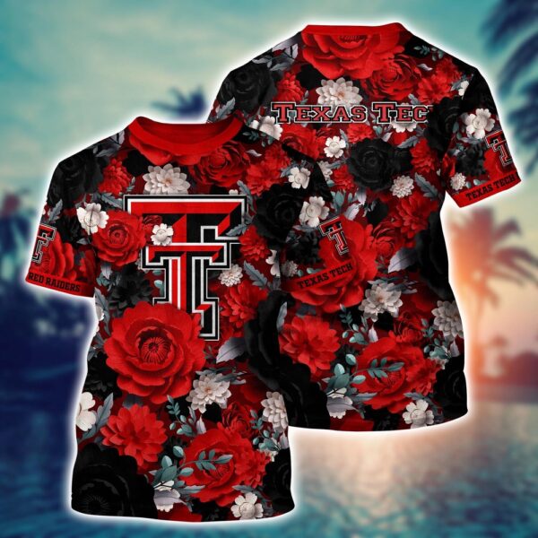 NCAA Texas Tech Red Raiders 3D T-Shirt Sleek Layers Of Bliss For Sports Fans