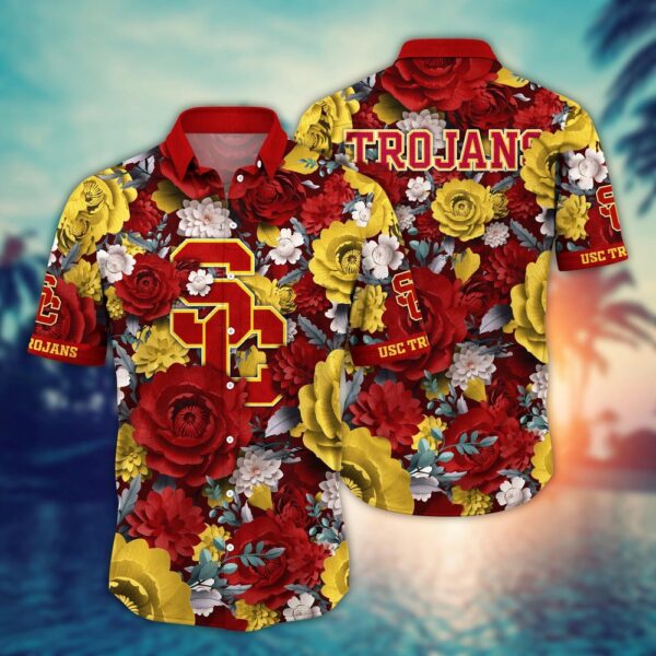 NCAA USC Trojans Hawaiian Shirt Champion Bloom Parade For Fans