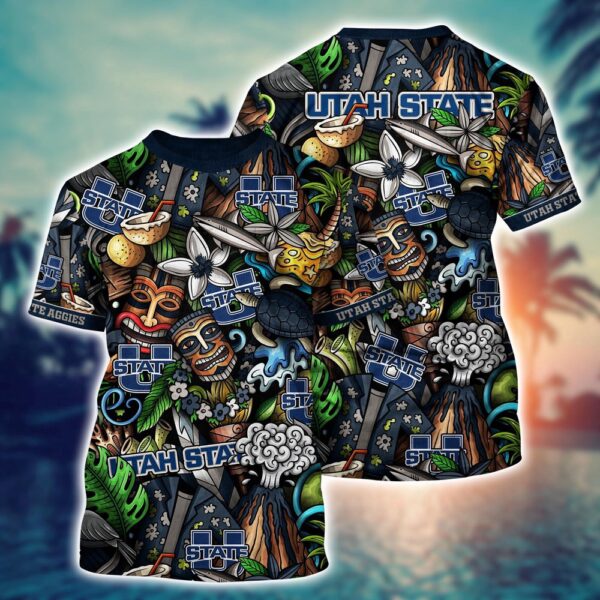 NCAA Utah State Aggies 3D T-Shirt Athletic Aura For Fans