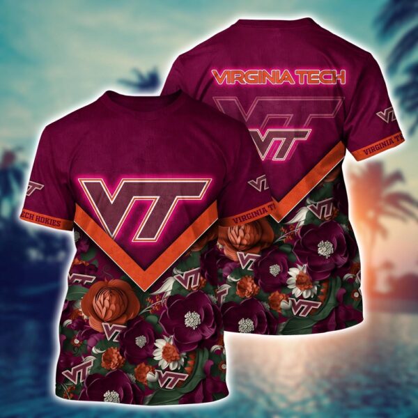 NCAA Virginia Tech Hokies 3D T-Shirt Champion Comfort Fashion For Sports Fans