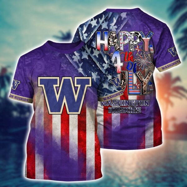 NCAA Washington Huskies 3D T-Shirt Champion Comfort For Fans