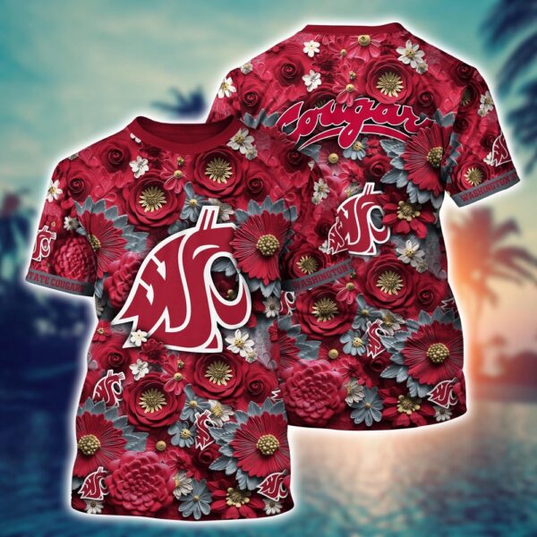 NCAA Washington State Cougars 3D T-Shirt Athletic Aura Trends For Sports Fans