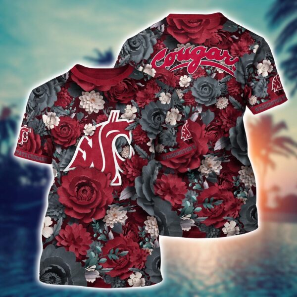 NCAA Washington State Cougars 3D T-Shirt Chic Vibes in Threads For Sports Fans