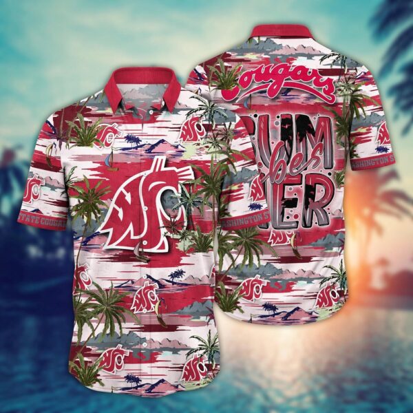 NCAA Washington State Cougars Hawaiian Shirt Tropical Bliss Brigade For Sports Fans