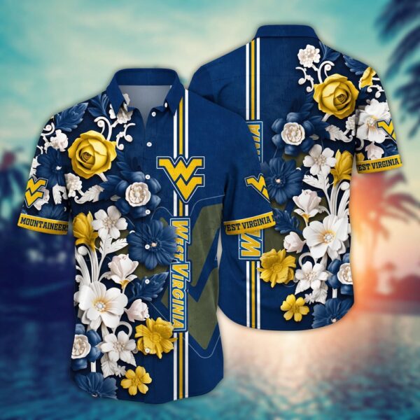 NCAA West Virginia Mountaineers Hawaiian Shirt Floral Fantasy Fiesta For Sports Fans