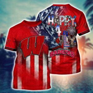 NCAA Wisconsin Badgers 3D T-Shirt…