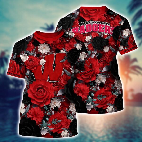 NCAA Wisconsin Badgers 3D T-Shirt Chic Vibes in Threads For Sports Fans