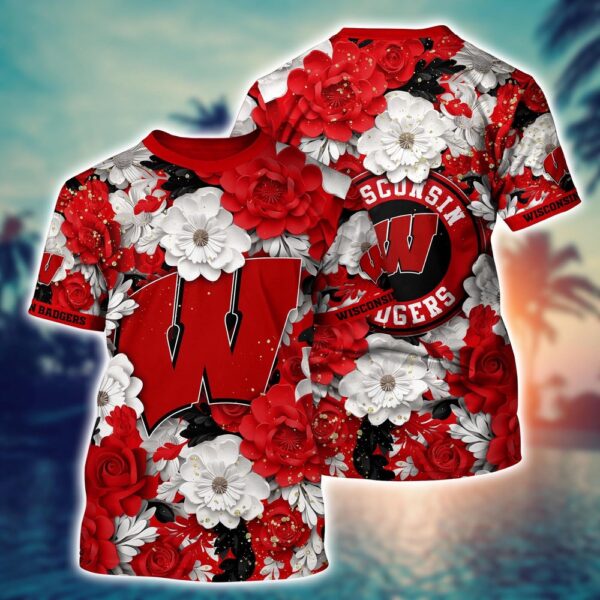 NCAA Wisconsin Badgers 3D T-Shirt Sleek Urban Bliss For Sports Fans