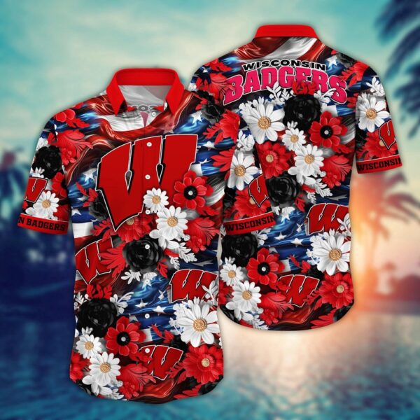 NCAA Wisconsin Badgers Hawaiian Shirt Campus Couture Gift For Fans