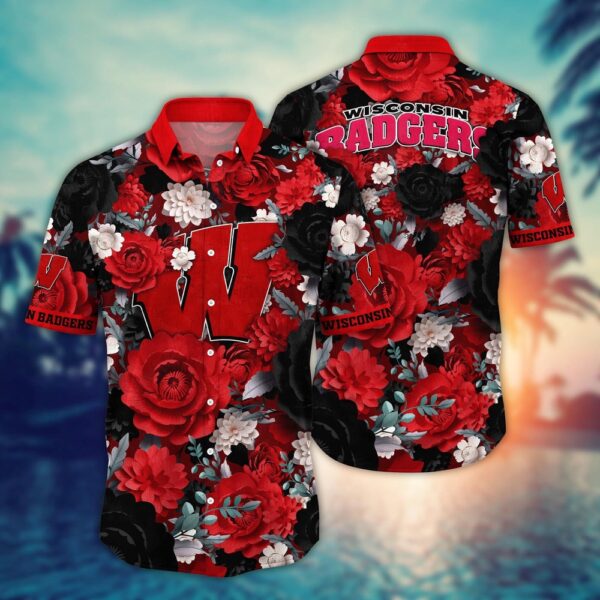 NCAA Wisconsin Badgers Hawaiian Shirt Champion Bloom Parade For Fans