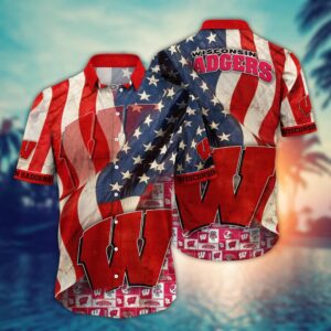 NCAA Wisconsin Badgers Hawaiian Shirt…