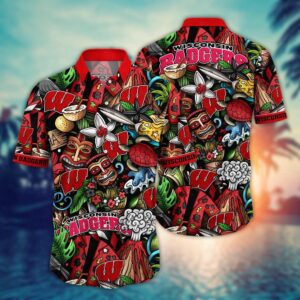 NCAA Wisconsin Badgers Hawaiian Shirt…