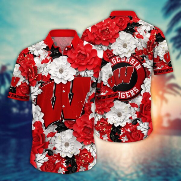 NCAA Wisconsin Badgers Hawaiian Shirt Spectacular Aloha Symphony For Fans