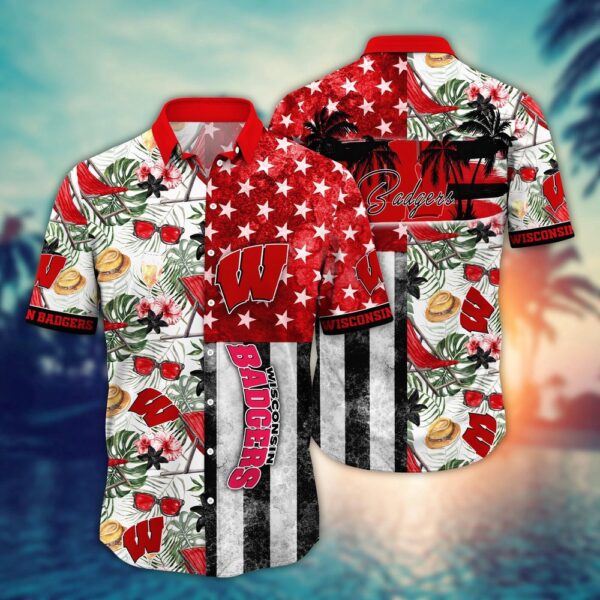 NCAA Wisconsin Badgers Hawaiian Shirt Spectator Style Gift For Fans