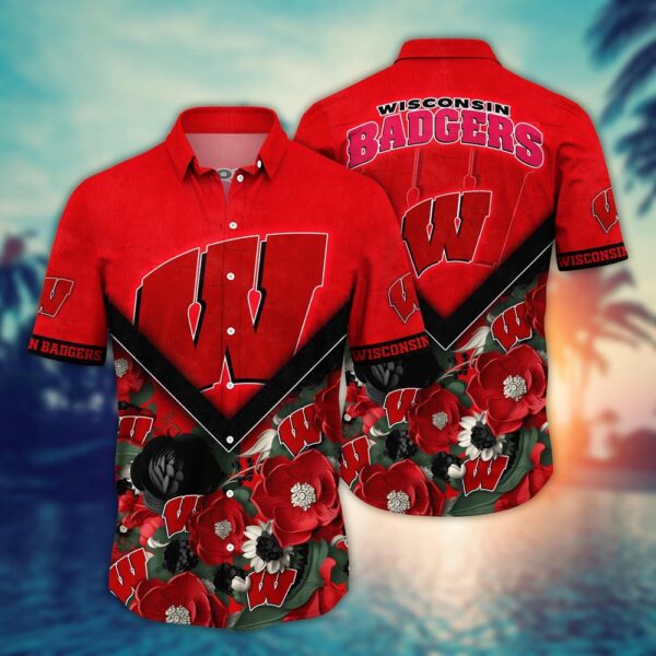 NCAA Wisconsin Badgers Hawaiian Shirt Tropic Twist For Fans