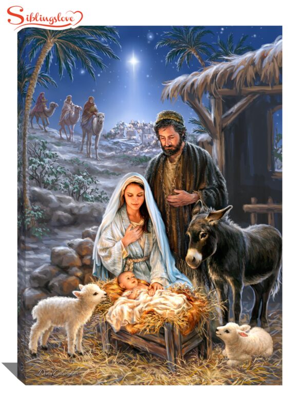 A Savior Is Born Canvas Poster Religious Gift Ideas