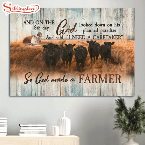 Aberdeen Angus Canvas Tranquil Farm God Looked Down On His Planned Paradise Canvas Wall Art