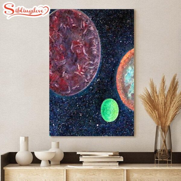 Abstract Space Art Planets Painting Canvas Poster Wall Art