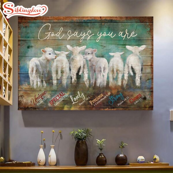 Adorable Baby Lambs God Says You Are Canvas Wall Art