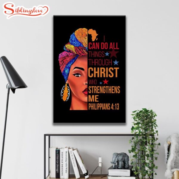 African American I Can Do All Things Through Christ Canvas Art