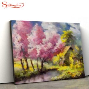 Almond Tree Nature Forest Painting…