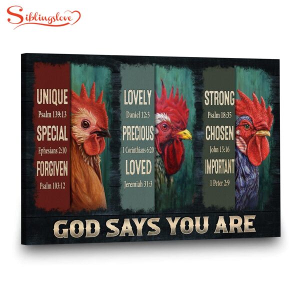 Amazing Chicken Chicken God Says You Are Canvas Wall Art