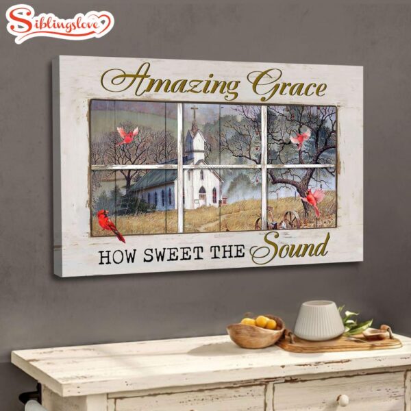 Amazing Grace How Sweet The Sound Old Country Church Christian Canvas Poster