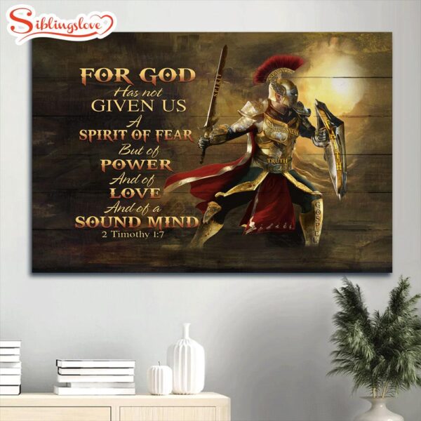 Amazing Knight Drawing Sunset Canvas For God Has Not Given Us A Spirit Of Fear Canvas Wall Art