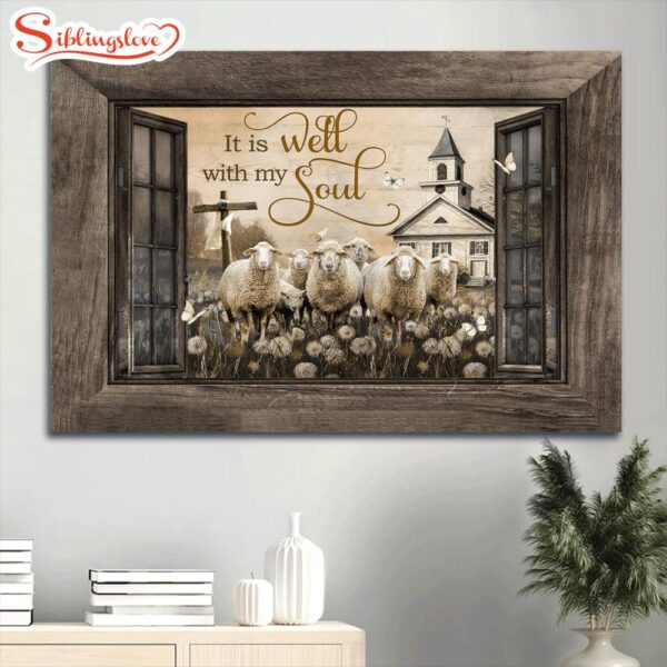 Amazing Lamb Of God Dandelion Field Church It Is Well With My Soul Canvas Wall Art